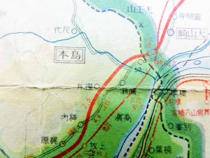 ⑩島本町の桜井（中央左）「大日本分県地図・大阪府」昭和15年（1940）日本統制地図