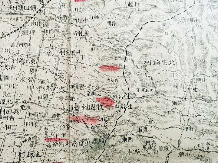 東大阪市神並(中央)大演習枢要地図・明治31年(1898)中村鐘美堂